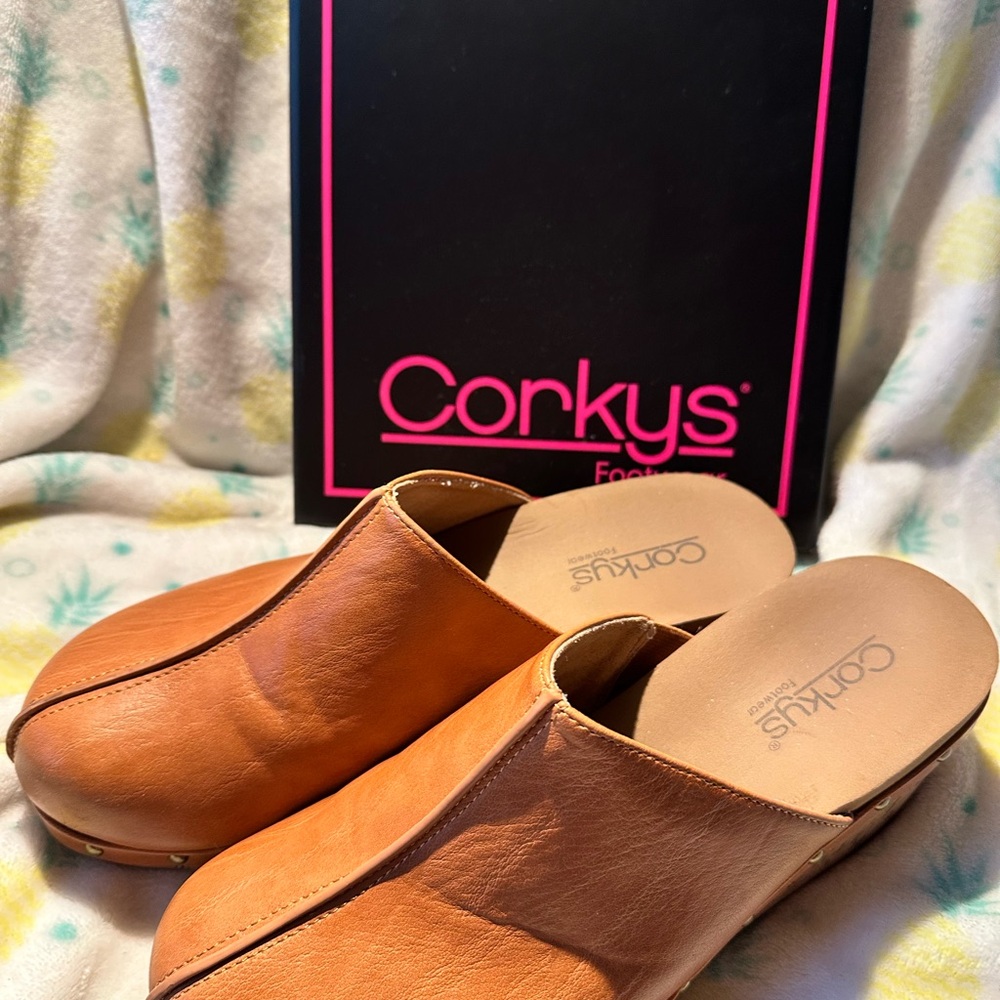 Corkys Women's Tan Leather Slip-On Shoes